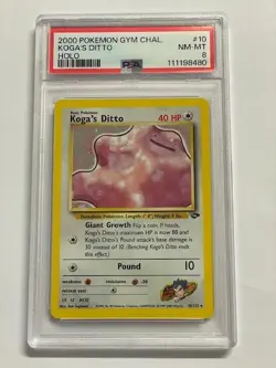 Pokemon TCG PSA 8 KOGA'S DITTO 10/132 Gym Challenge - 2000 ENG ENGLISH - Image 1