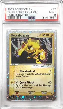 Pokemon TCG PSA 9 ELECTABUZZ EX Holo #97/109 Ruby & Sapphire - 2003 ENGLISH - Image 2