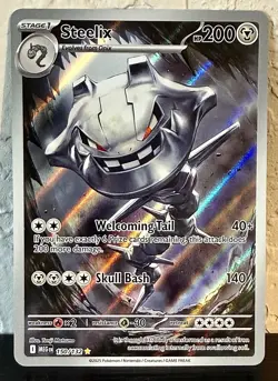 Steelix 150/132 Illustration Rare Pokemon Mega Evolution English NM - Image 1