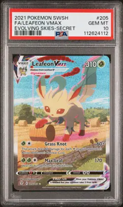 2021 POKEMON SWORD & SHIELD EVOLVING SKIES SECRET FULL ART/LEAFEON VMAX PSA 10 - Image 1