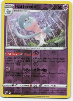 Hatterene 085/192 Holo Rare Reverse Holo SWSH02: Rebel Clash NM Pokemon - Image 1