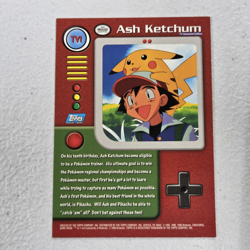 1999 Topps Pokemon TV Animation Edition Series 1 #TV1 Ash Ketchum - Image 2