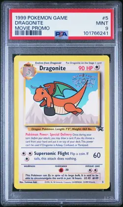 1999 POKEMON GAME MOVIE PROMO #5 DRAGONITE PSA 9 - Image 1