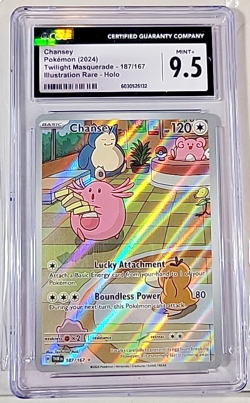 Pokemon TCG Chansey Scarlet & Violet-Twilight Masquerade 187/167 CGC 9.5 - Image 1
