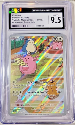 Pokemon TCG Chansey Scarlet & Violet-Twilight Masquerade 187/167 CGC 9.5 - Image 3