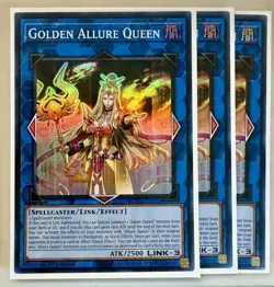 Yugioh! 3x Golden Allure Queen MZTM-EN058 Super Rare 1st Ed NM - Image 1