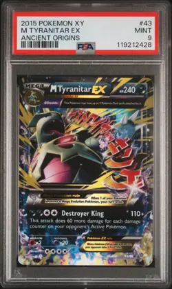 PSA 9 M Tyranitar EX 43/98 Ancient Origins 2015 Pokemon Card - Image 1