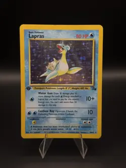 Pokemon TCG Lapras 1st Edition Holo Rare Card Fossil, 10/62 - Image 1