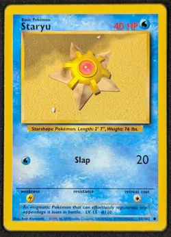 Staryu Pokemon 1999 Base Set card 65/102 Vintage - Image 1