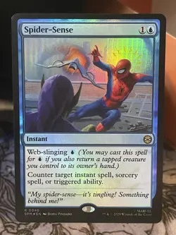 Spider-Sense FOIL #46 NM/M MTG Spiderman Magic Card Blue Rare - Image 1