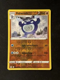 Poliwrath Rare Reverse Holo Fighting 2022 Lost Origin Pokemon TCG Card 085/196 - Image 1