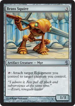 MTG Brass Squire, Mirrodin Besieged, Damaged, English - Image 1