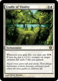 MTG Cradle of Vitality - Foil, Shards of Alara, Heavily Played, English - Image 1