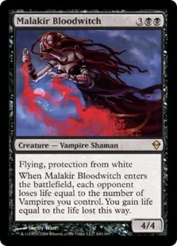 MTG Malakir Bloodwitch, Zendikar, Damaged, English - Image 1
