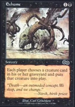 MTG Exhume, Urza's Saga, Damaged, English - Image 1