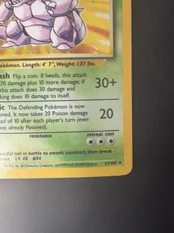 Pokemon Vintage Holo Nidoking Base Set 11/102 WotC 1999 - Image 4