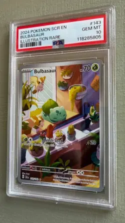 2024 POKEMON SCR EN-STELLAR CROWN ILLUSTRATION RARE #143 BULBASAUR PSA 10 - Image 3