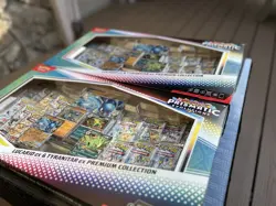 2x Pokemon TCG Prismatic Evolutions Lucario Ex + Tyranitar Ex Premium Collection - Image 3