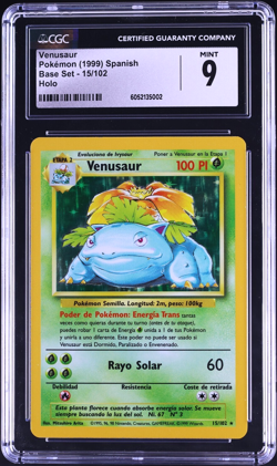 CGC 9 Venusaur SPANISH Holo Rare Base Set 1999 Pokemon Card #15 - Image 1