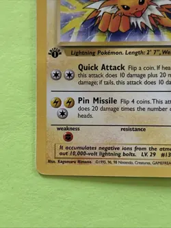Pokemon TCG Jolteon 1st Edition Jungle Set #20/64 Non-Holo Rare Card - Image 2