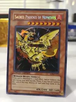 Yugioh Scared Phoneix of Nephthys EEN-ENSE3 Secret Rare LP Card - Image 1