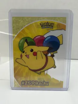 2000 Topps Pokemon TV Animation Edition Chrome Pikachu Balloons PCI Holo Card - Image 1