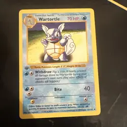 Pokemon Cards: Base Set 1st Edition Uncommon: Wartortle 42/102 - Image 1