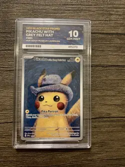 ACE 10 Pikachu With Grey Felt Hat - Van Gogh Museum Promo Pokemon Card - Image 1