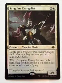 MTG The Lost Caverns of Ixalan Sanguine Evangelist Foil 0034 NM Rare - Image 1