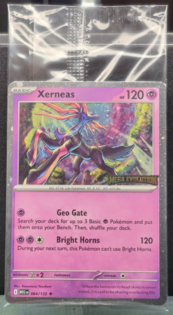 Xerneas 064/132 SEALED Pokemon Mega Evolution Stamped Promo Best Buy Holo Card - Image 1