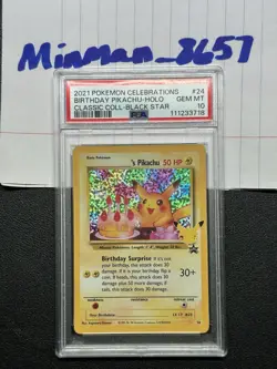 2021 POKEMON CELEBRATIONS CLASSIC COLL #24 BIRTHDAY PIKACHU-HOLO PSA 10 - Image 1