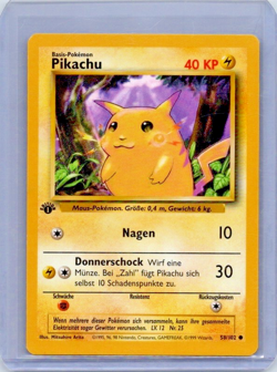 1st Edition GERMAN Pikachu (Yellow Cheeks) 58/102 Pokemon Near Mint! - Image 1
