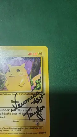 Pokemon Base Set 2 WOTC Autographed By Veronica Taylor Pikachu 87/130 - Image 3