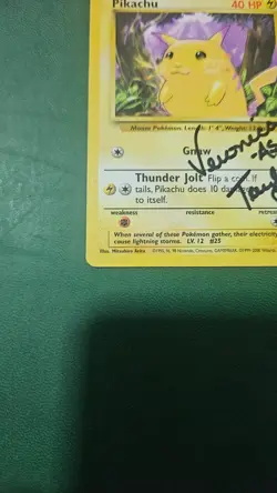 Pokemon Base Set 2 WOTC Autographed By Veronica Taylor Pikachu 87/130 - Image 5
