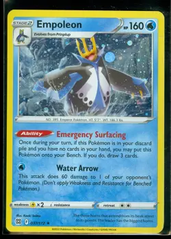 Pokemon EMPOLEON 037/172 - Brilliant Stars - RARE COSMOS HOLO PROMO - MINT - Image 1