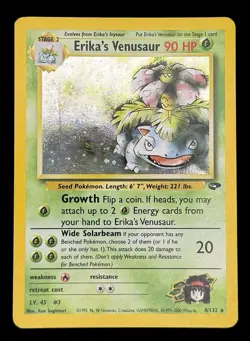 Erika's Venusaur 4/132 Holo Rare Gym Challenge Unlimited Vintage Pokemon TCG - Image 1