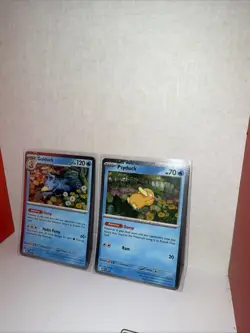 Pokemon TCG Mega Evolutions Psyduck 007 - Golduck 008 Black Star Promo - Image 2