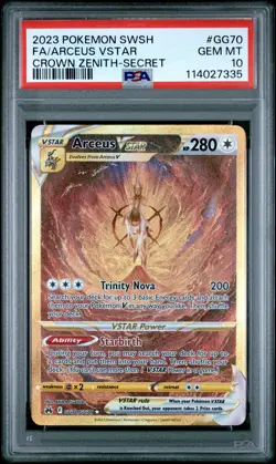 2023 POKEMON SWORD & SHIELD CROWN ZENITH SECRET FULL ART/ARCEUS VSTAR PSA 10 - Image 1