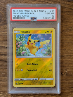 2020 Pokemon Hidden Fates PSA 10 PIkachu #30 #19 Reverse Foil Hol - Image 1
