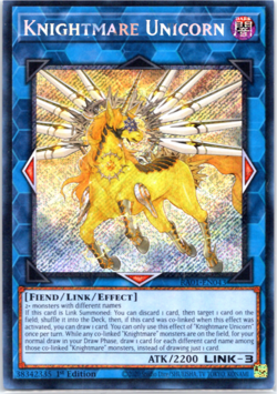 Knightmare Unicorn RA01-EN043 Platinum Secret Rare 1st Edition Yugioh - Image 1