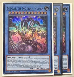 Yugioh! 3x Megalith Notrah Plura DOOD-EN034 Super Rare 1st Ed NM - Image 1