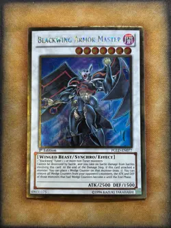 Yugioh Blackwing Armor Master PGLD-EN077 Gold Rare 1st Ed LP - Image 1