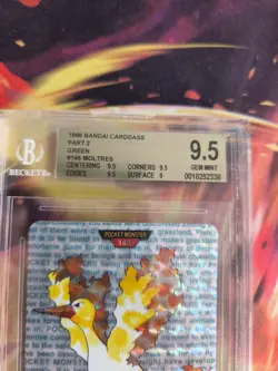 Pokemon Card Monsters collection Carddass 1996 Japanese BGS Beckett 9.5 Moltres - Image 4