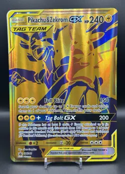 Pikachu & Zekrom GX Tag Team SM248 Jumbo Black Star Promo Card - Image 1