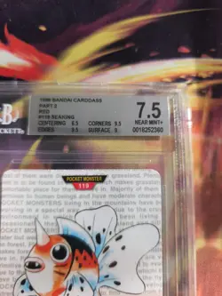 Pokemon Card Monsters collection Carddass 1996 Seaking BGS Beckett 7.5 (9.5) - Image 4
