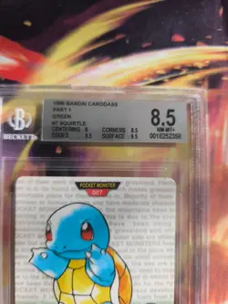 Pokemon Card Monsters collection Carddass 1996 Japan Squirtle BGS Beckett 8.5+ - Image 4