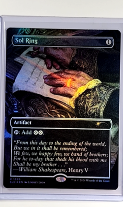 2024 MTG Magic the Gathering SLD Secret Lair Drop Borderless Foil #1696 Sol Ring - Image 1