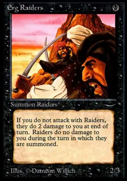 MTG English Erg Raiders (dark circle) NM Normal Arabian Nights - Image 1