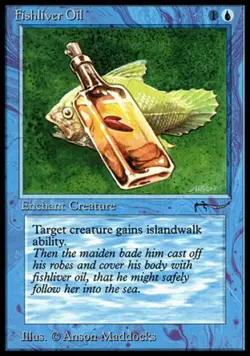 MTG English Fishliver Oil (dark circle) NM Normal Arabian Nights - Image 1