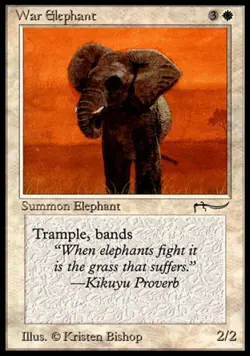 MTG English War Elephant (dark circle) NM Normal Arabian Nights - Image 1
